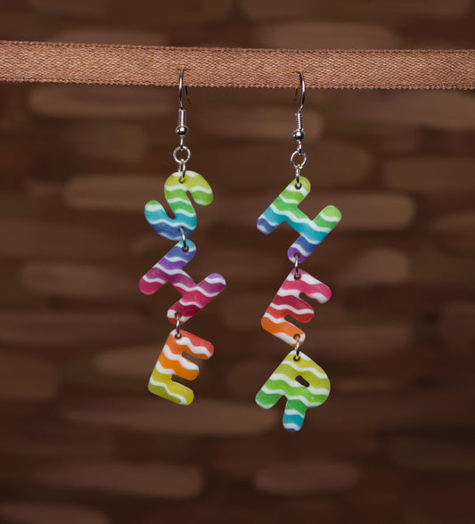 Rainbow Pronoun Earrings