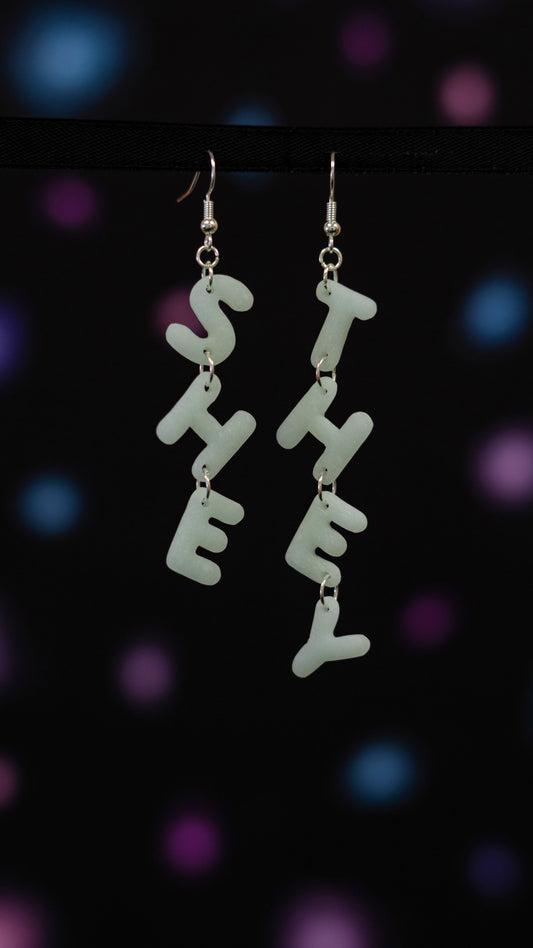 Glow in the Dark Pronoun Earrings